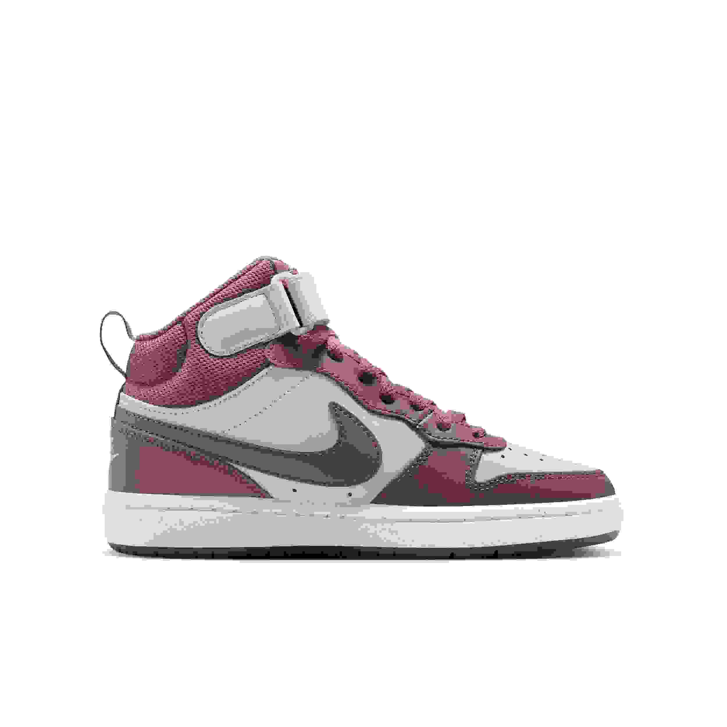 Nike Court Borough Mid 2 Grade School Girls' "Silt Red/White/Tattoo" Shoe